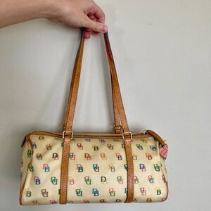 Dooney & Bourke Y2K Vintage Rainbow Monogram Logo Baguette Purse Handbag AS IS
